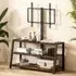 3 Shelf TV Stand with Swivel Bracket - Brown