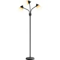 3 Way Arc Tree Floor Lamp with 3 Colour Temperatures - Black