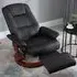 360° Swivel Manual Recliner Armchair - Black, Faux Leather