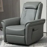 3D Kneading Massage Recliner Armchair with Headrest - Grey