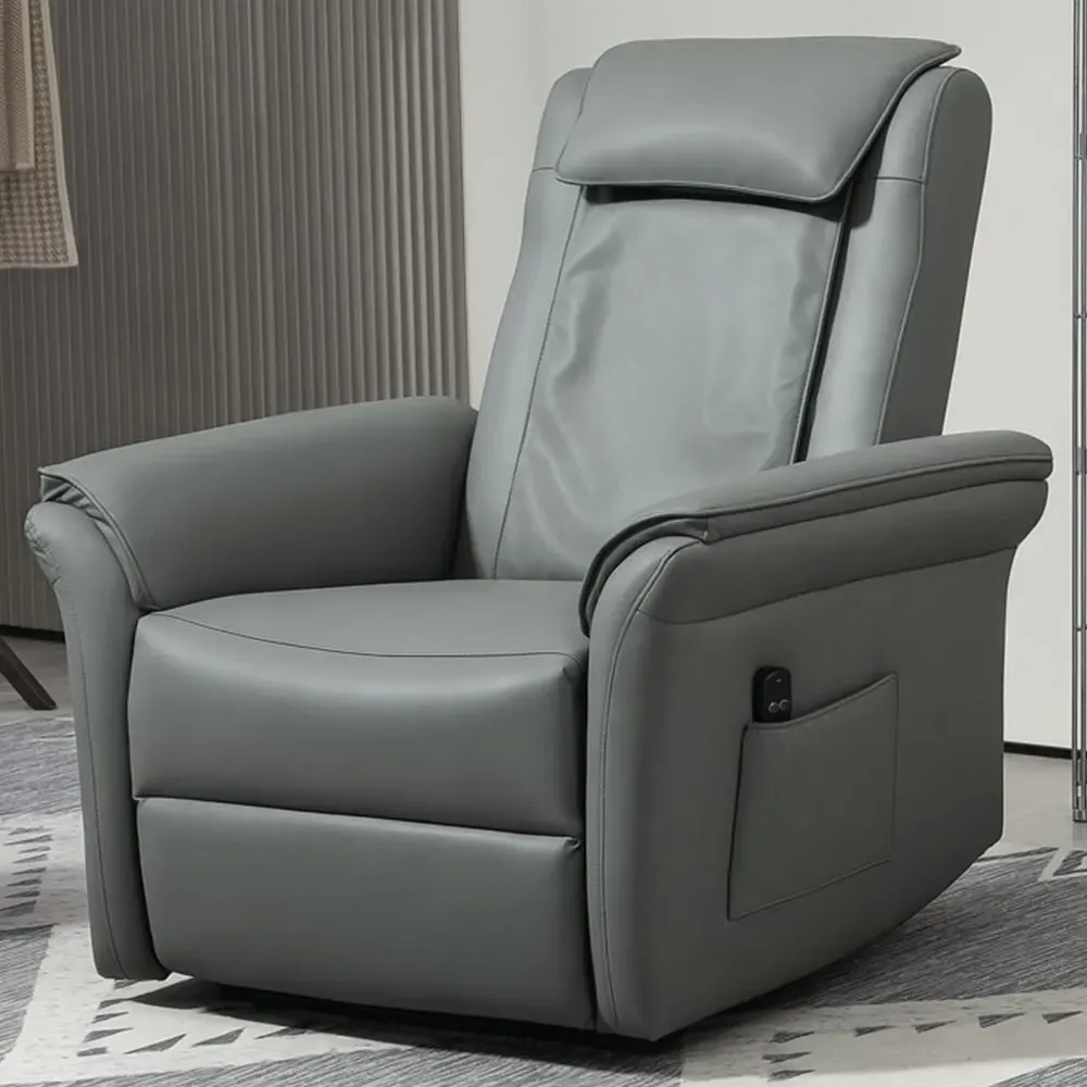 3D Kneading Massage Recliner Armchair with Headrest - Grey image