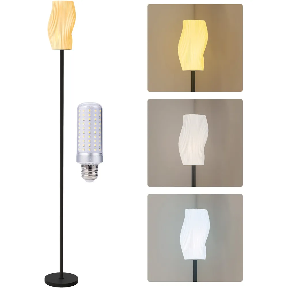 3D Printed Floor Lamp with 3 Colour Temperature - White