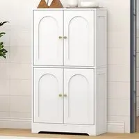 4 Door Arched Kitchen Cupboard - White