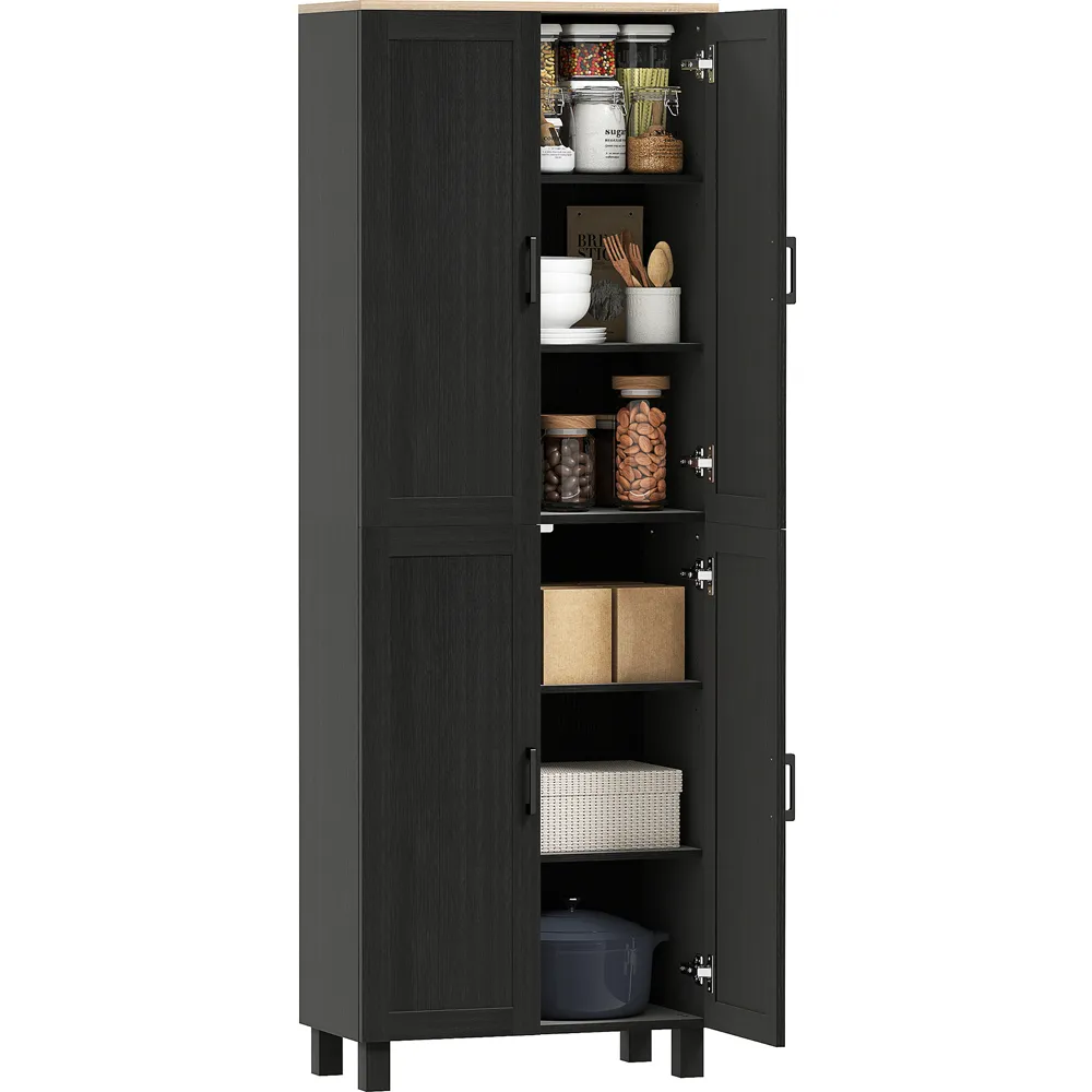 4 Door Kitchen Storage Cabinet - Black