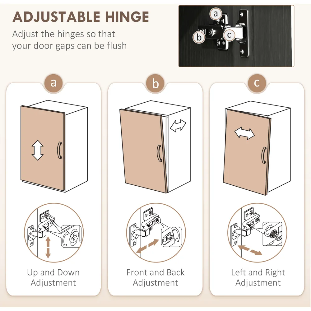 4 Door Kitchen Storage Cabinet - Black