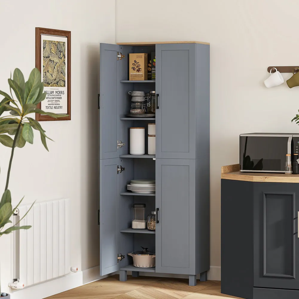 4 Door Kitchen Storage Cabinet - Grey