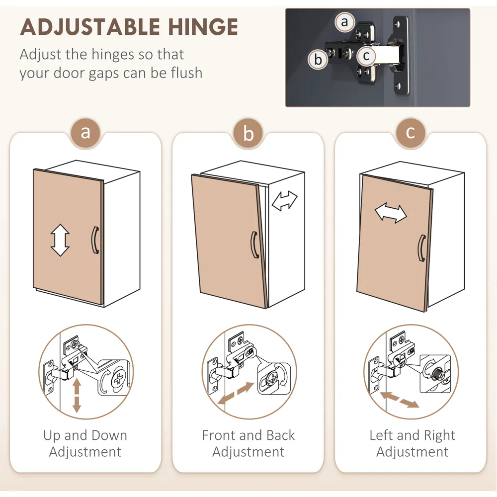 4 Door Kitchen Storage Cabinet - Grey