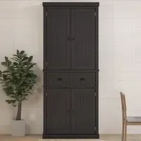 4 Door Kitchen Storage Cabinet with Drawer - Black