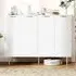 4 Door Storage Cabinet with Adjustable Shelf - White