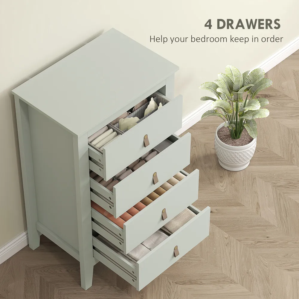 4 Drawer Chest of Drawers - Green