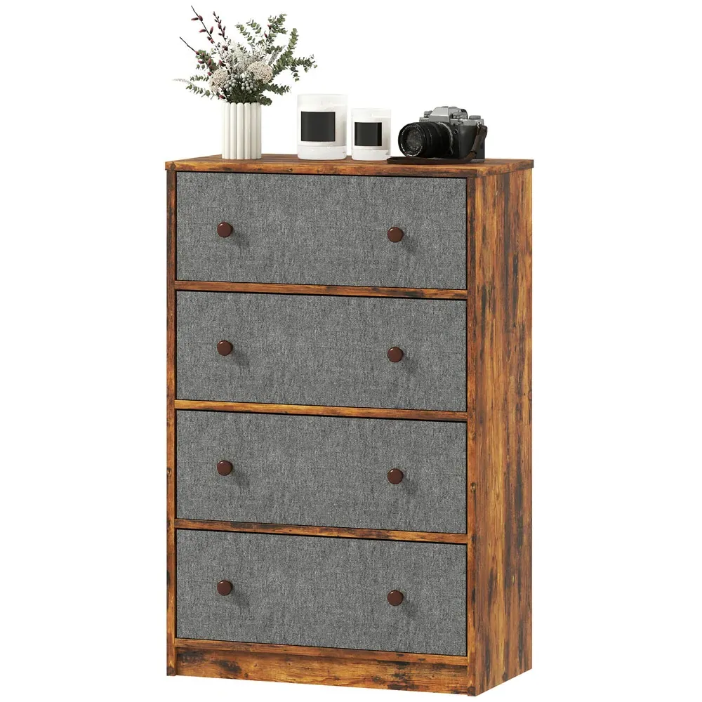 4 Drawer Chest of Drawers - Grey, MDF