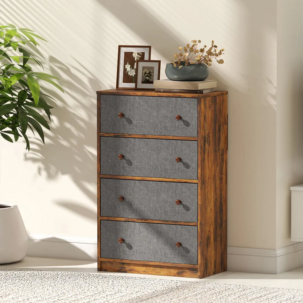 4 Drawer Chest of Drawers - Grey, MDF