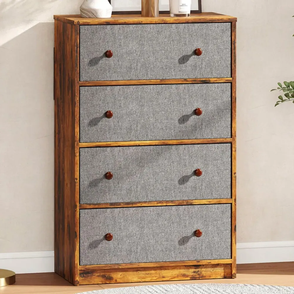 4 Drawer Chest of Drawers - Grey, MDF