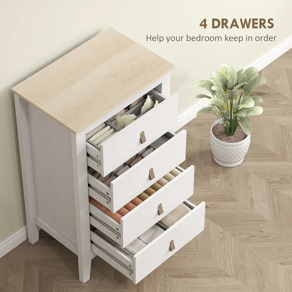 4 Drawer Chest of Drawers - White