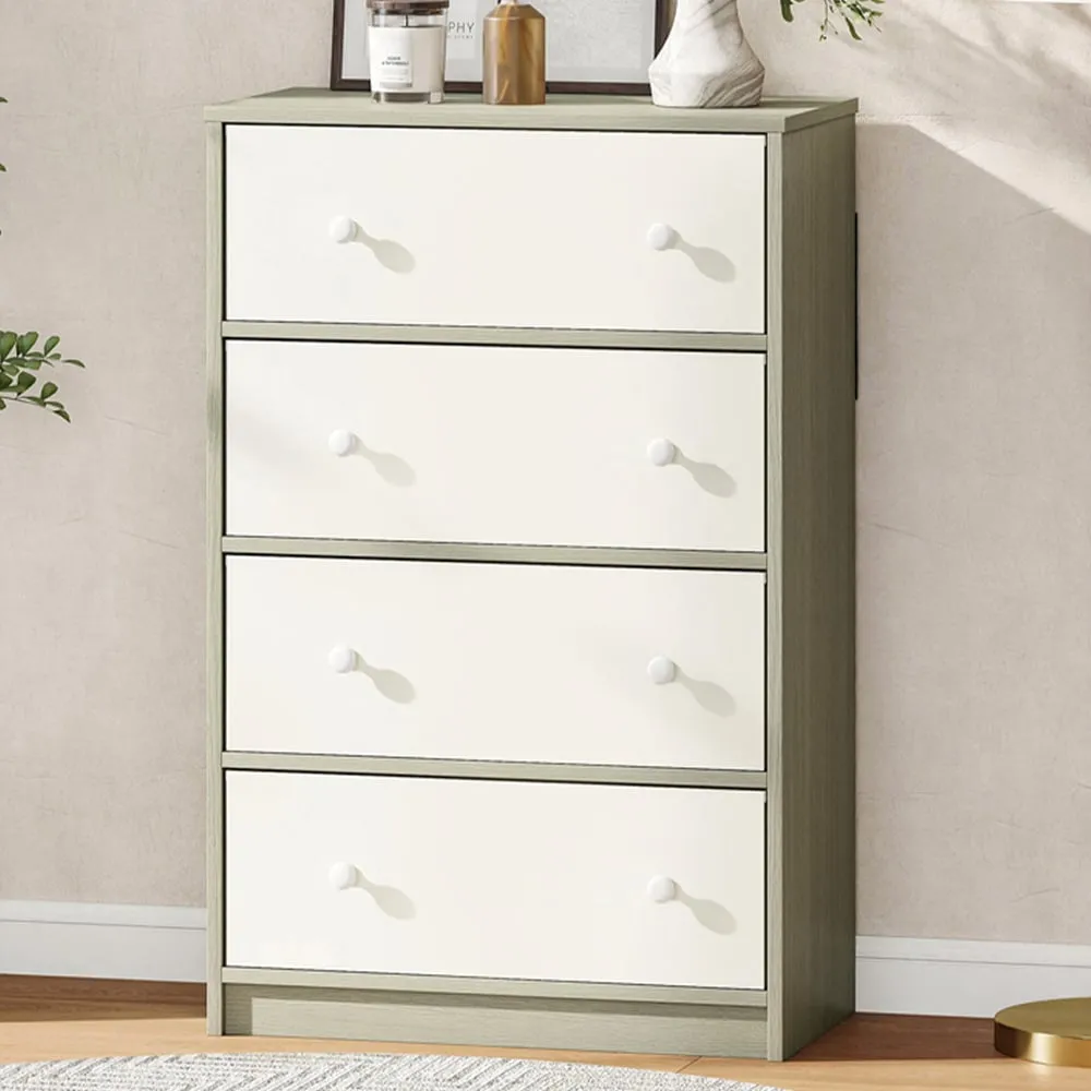 4 Drawer Chest of Drawers - White, MDF