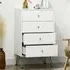 4 Drawer Chest of Drawers with Hairpin Legs - White, MDF