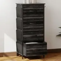 4 Drawer Chest of Drawers with Pockets - Black, Fabric