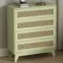 4 Drawer Chest of Drawers with Rattan Panels - Green, Particle Board