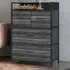 4 Drawer Chest of Drawers with Shelf - Black