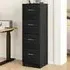 4 Drawer File Cabinet with Lock - Black, Wood Effect