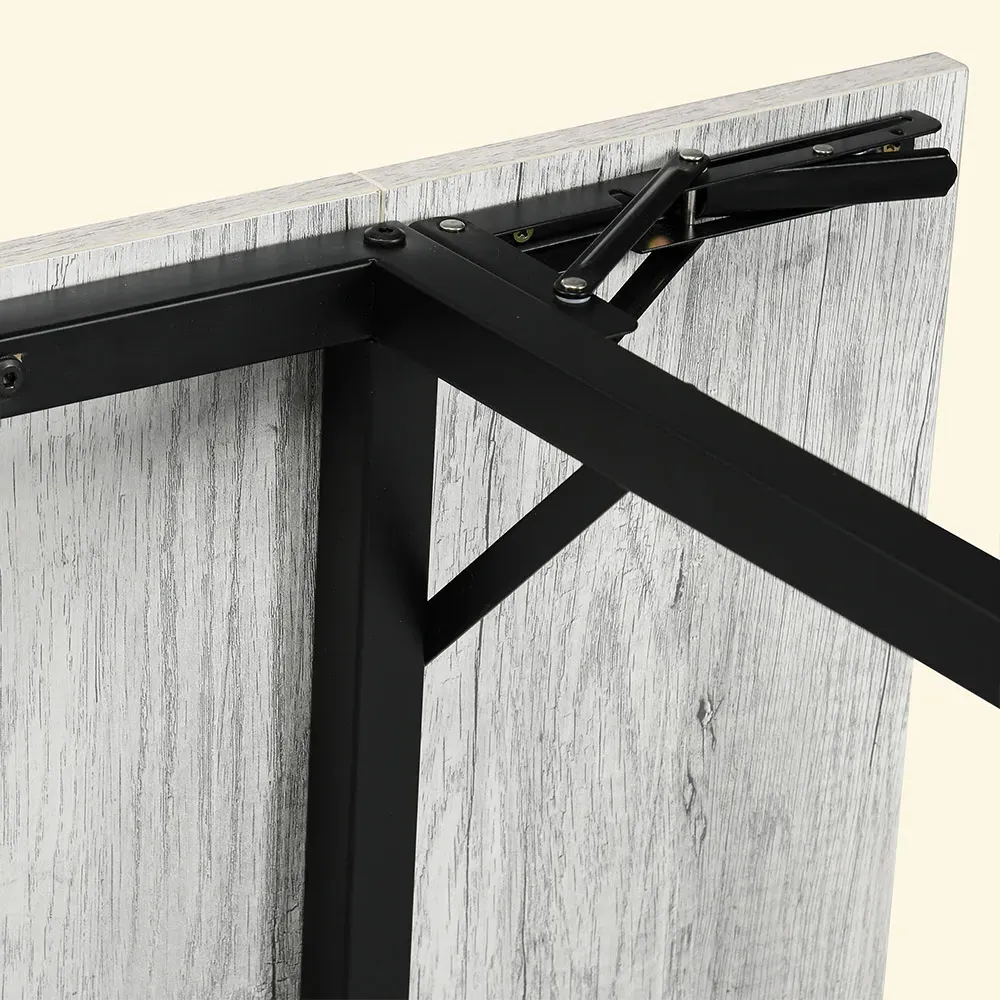 4-Seater Drop Leaf Dining Table - Grey