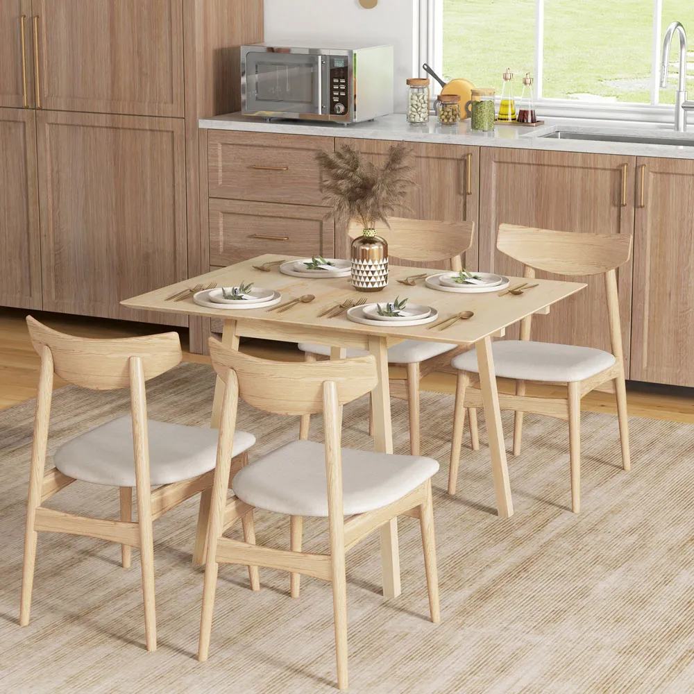 4-Seater Drop Leaf Dining Table - Natural, Pine