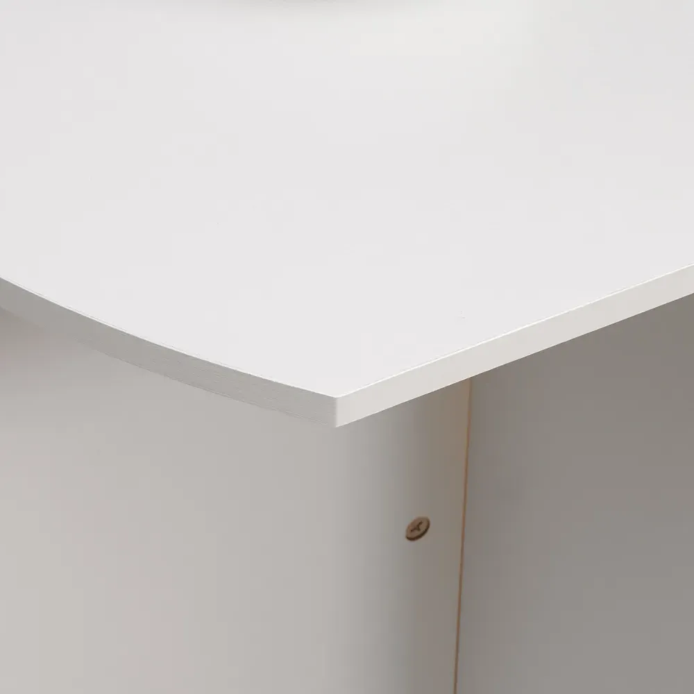 4-Seater Drop Leaf Dining Table - White, Particle Board