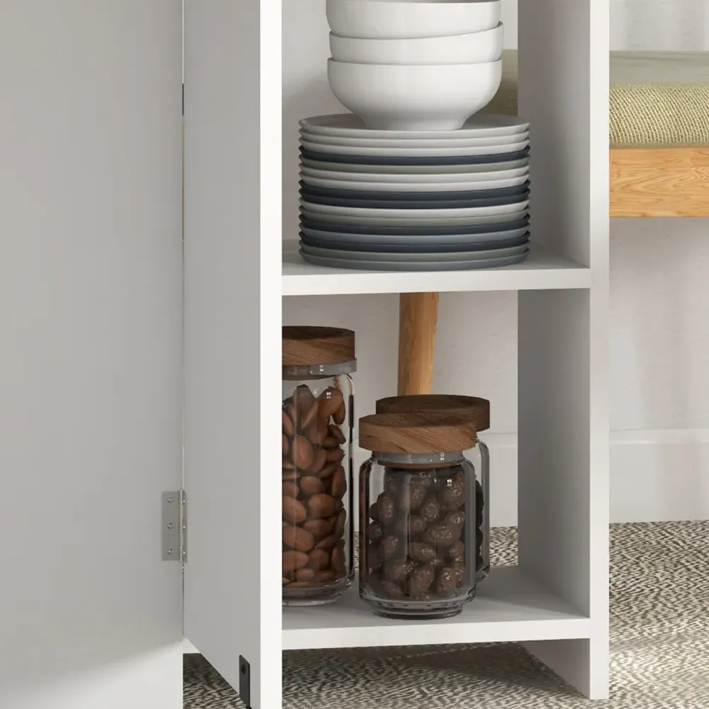 4-Seater Drop Leaf Dining Table with Storage - Oak