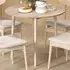 4-Seater Round Drop Leaf Dining Table - Natural