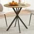 4 Seater Round Industrial Dining Table with Steel Legs - Oak