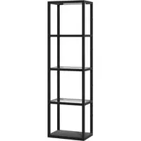 4 Shelf Floor Lamp with Dimmable LED - Black, Glass