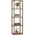 4 Shelf Floor Lamp with Dimmable LED - Brown, Glass
