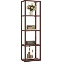 4 Shelf Floor Lamp with Dimmable LED - Brown, Glass