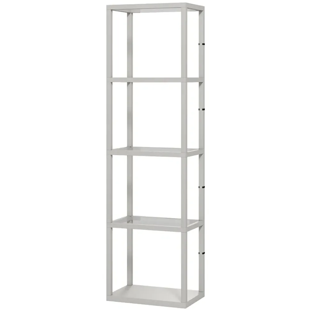 4 Shelf Floor Lamp with Dimmable LED - Grey, Glass