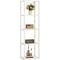 4 Shelf Floor Lamp with Dimmable LED - White, Glass