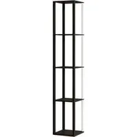 4 Shelf Floor Lamp with RGB LED - Black