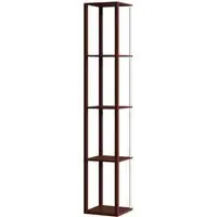 4 Shelf Floor Lamp with RGB LED - Brown