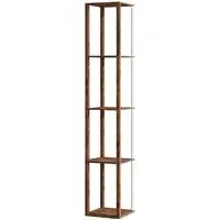 4 Shelf Floor Lamp with RGB LED - Brown