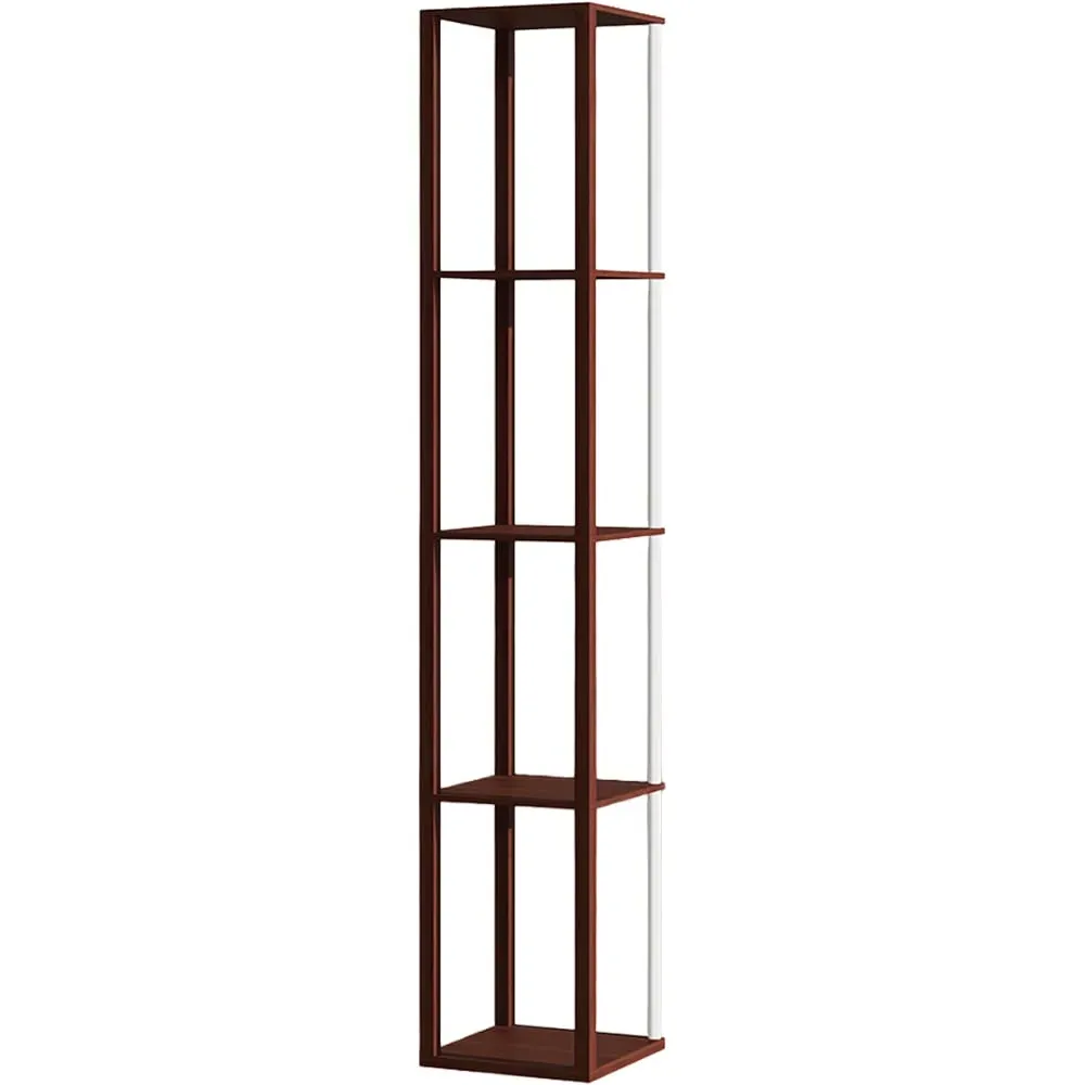 4 Shelf Floor Lamp with RGB LED - Brown
