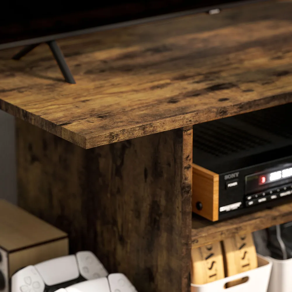 4 Shelf Mobile TV Cabinet - Brown