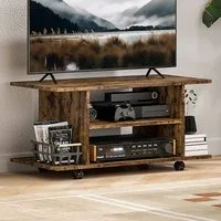 4 Shelf Mobile TV Cabinet - Brown