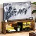 4 Shelf TV Stand with LED Lights - Brown