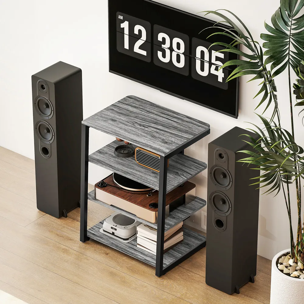 4-Tier HiFi Rack Stand - Grey