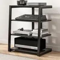 4-Tier Rack Stand with Power Strip - Black