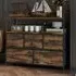 5 Drawer Chest of Drawers with Shelves - Brown, Wood Effect