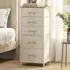5-Drawer Chest of Drawers with Side Pockets - Beige, Fabric