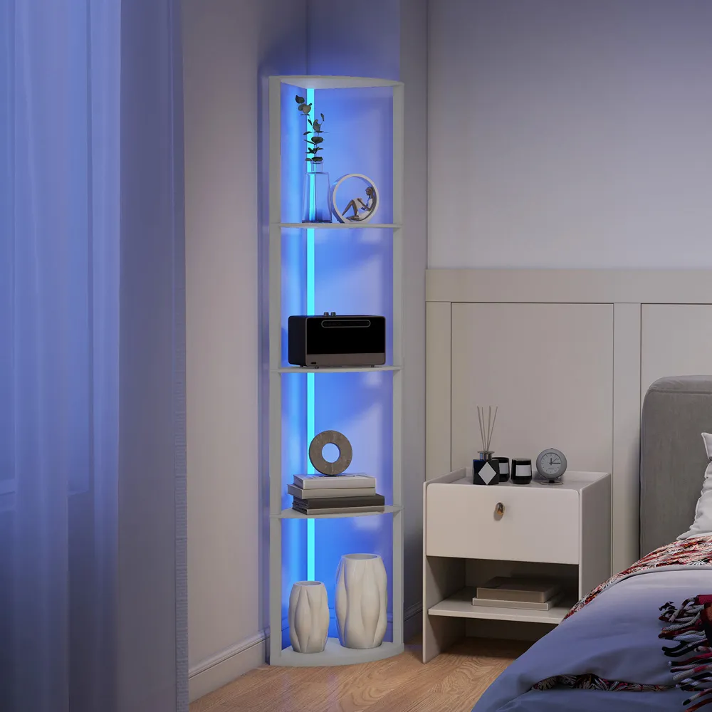 5 Shelf Floor Lamp with RGB LED - Grey