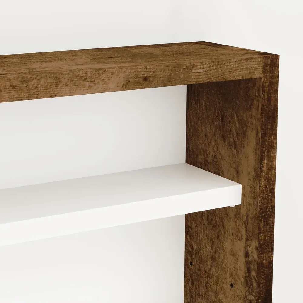 5-Tier Glass Door Wall Display Shelf Unit - Brown