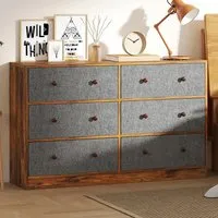 6 Drawer Chest of Drawers - Grey, MDF