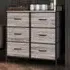 6 Drawer Chest of Drawers with Shelf - Grey, Wood Effect